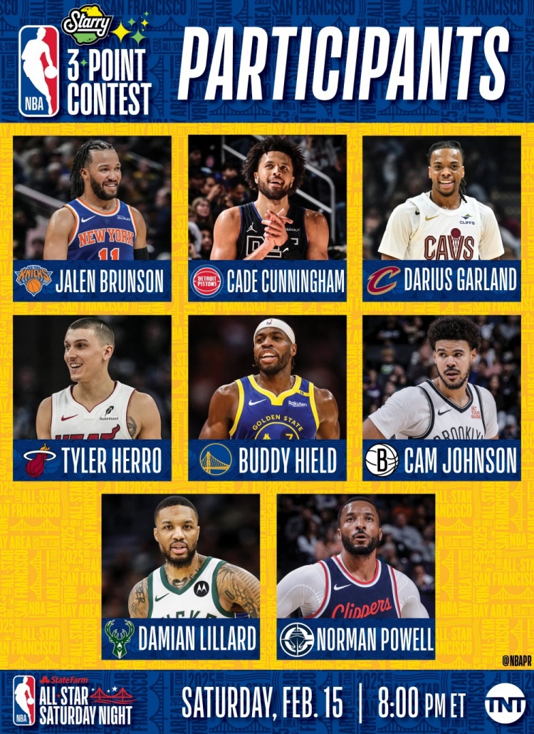  NBA全明星三分大賽名單：利拉德沖擊三連冠 希爾德、康寧漢姆在列