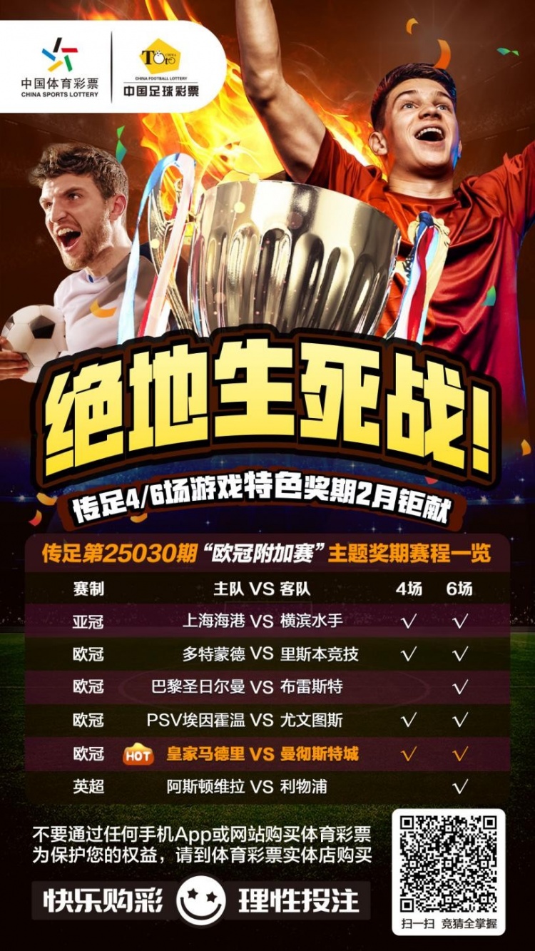  絕地生死戰(zhàn)！傳足特色獎期第25030期聚焦歐冠附加賽