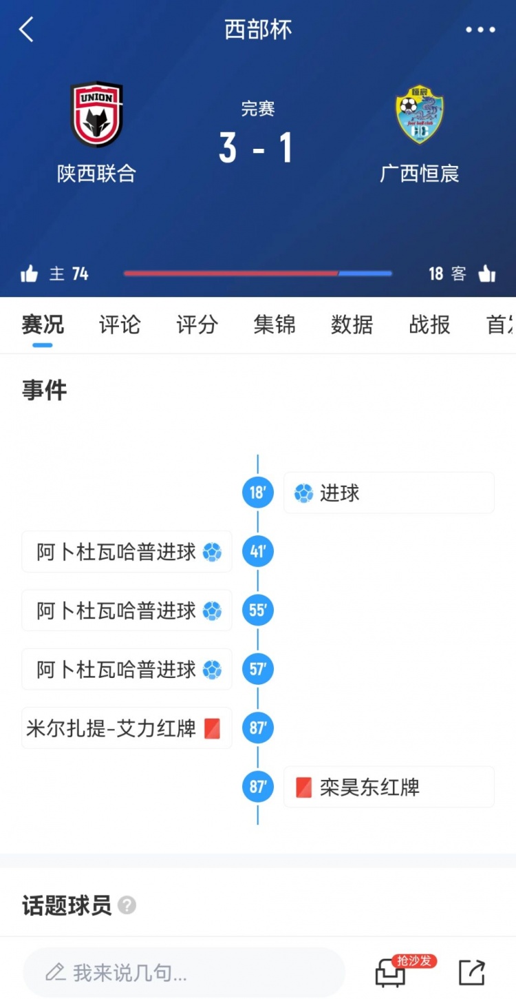  陜西聯(lián)合3-1擊敗廣西恒宸，三戰(zhàn)全勝奪得首屆西部杯冠軍