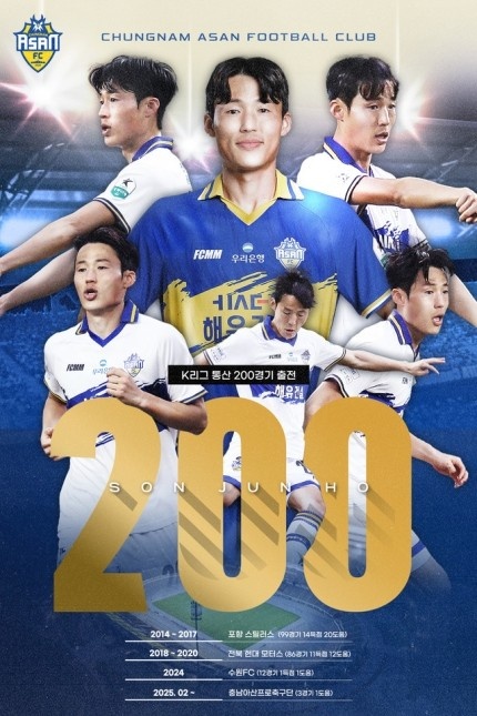  孫準浩完成K聯(lián)賽200場里程碑，貢獻26球34助